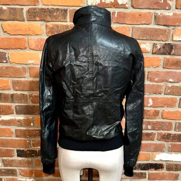 Theory Black Belair Leather Bomber Jacket Size Small - Picture 7 of 9